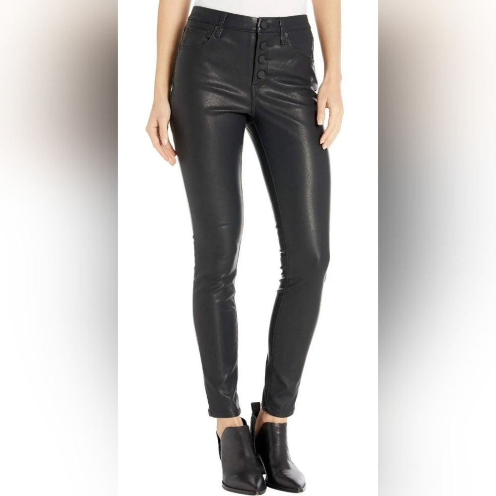 Blank NYC The Great Jones High-Rise Faux Leather Skinny Pants sz 27 - Picture 3 of 5
